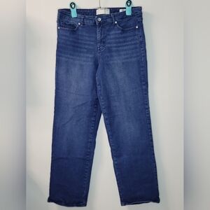 Anne Klein Straight Mid Rise Pants Jeans Dark Blue Denim Sz 12